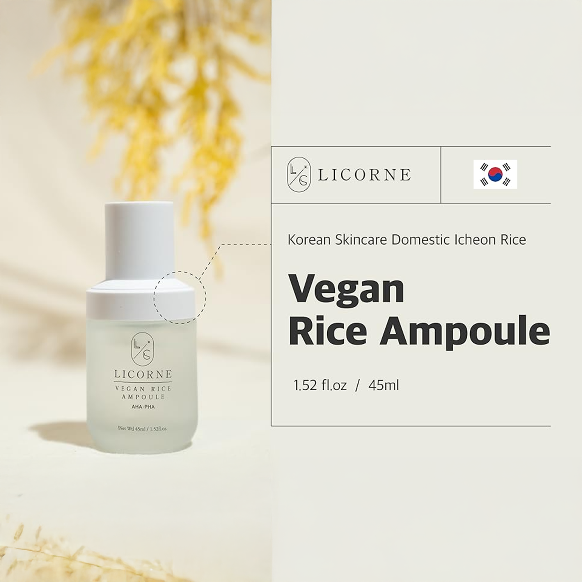 LICORNE Vegan Rice Ampoule 45ml I K Rice Bran