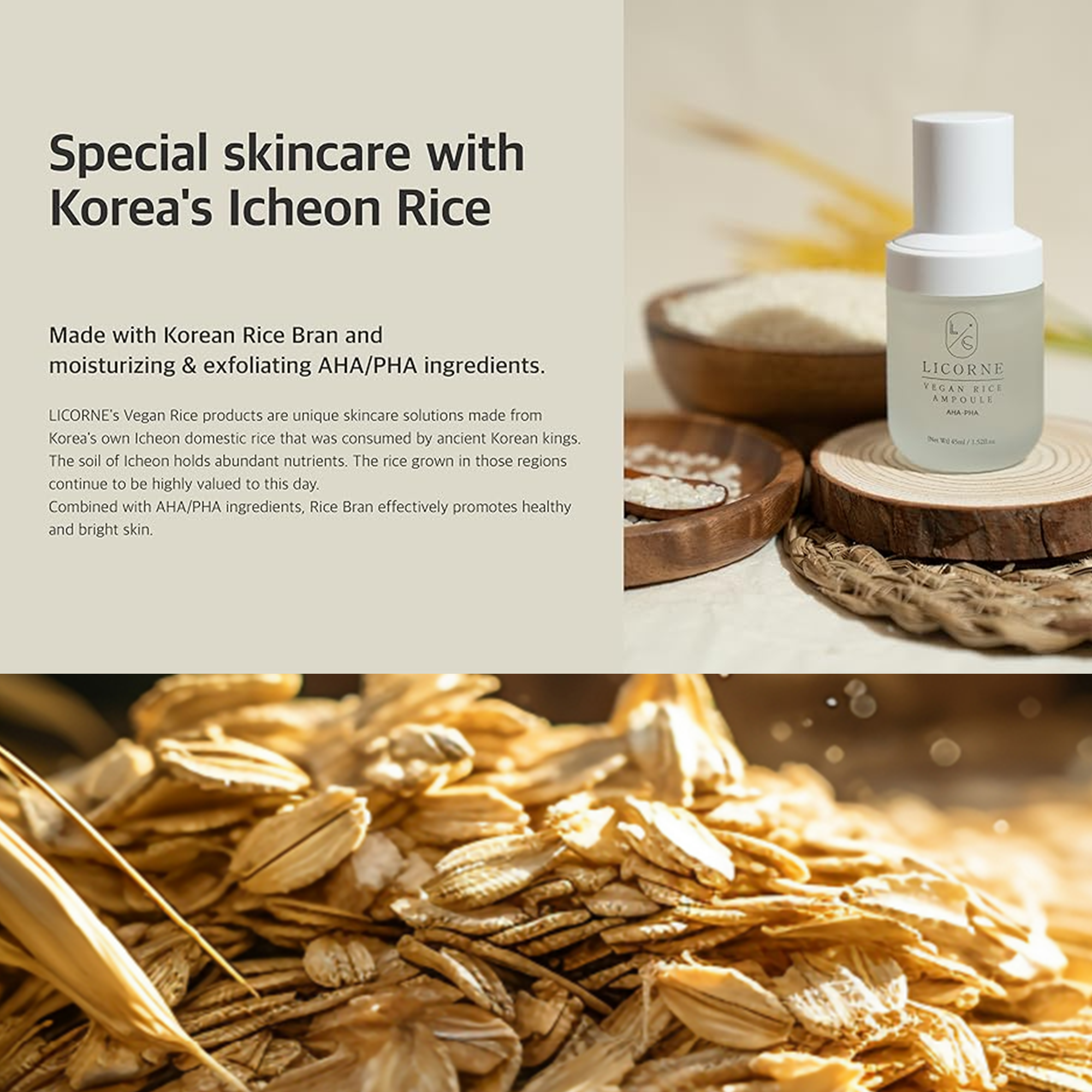 LICORNE Vegan Rice Ampoule 45ml I K Rice Bran