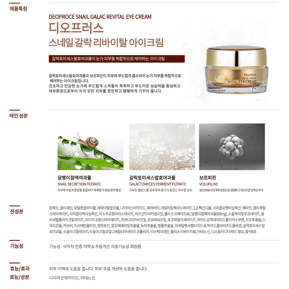 Deoproce Snail Galac Revital Eye Cream I Regenerujący krem pod oczy