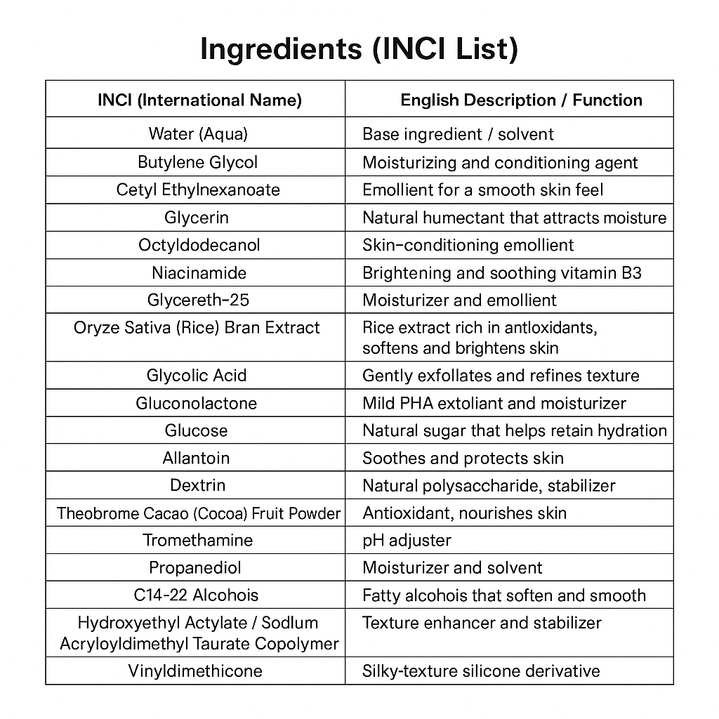 LICORNE Vegan Rice Facial Cream 50ml I K Rice Bran